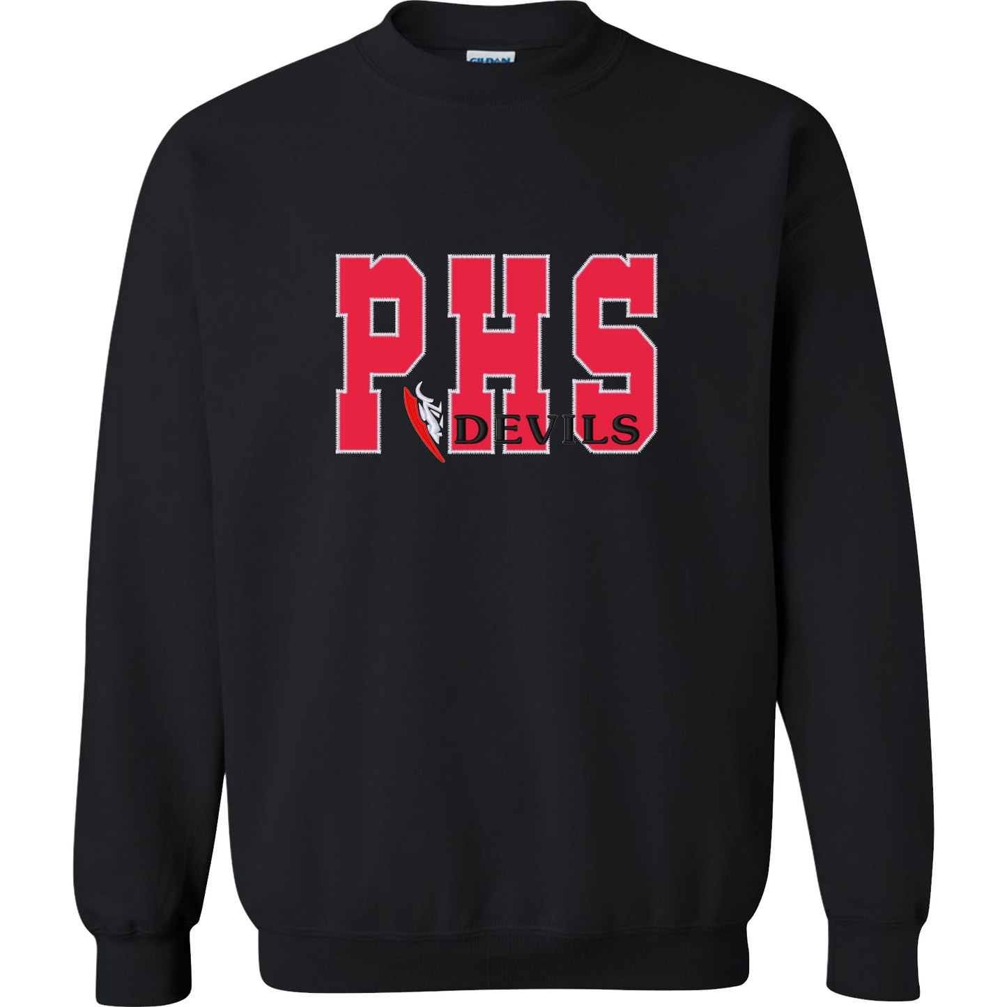 PHS - Black Crewneck Applique Sweater