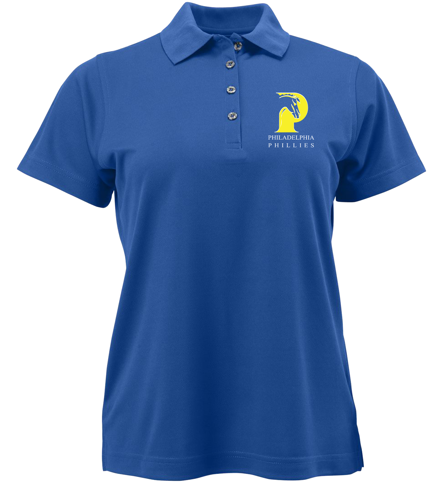 Royal Blue Ladies’ polo embroidered with school logo and school name.
