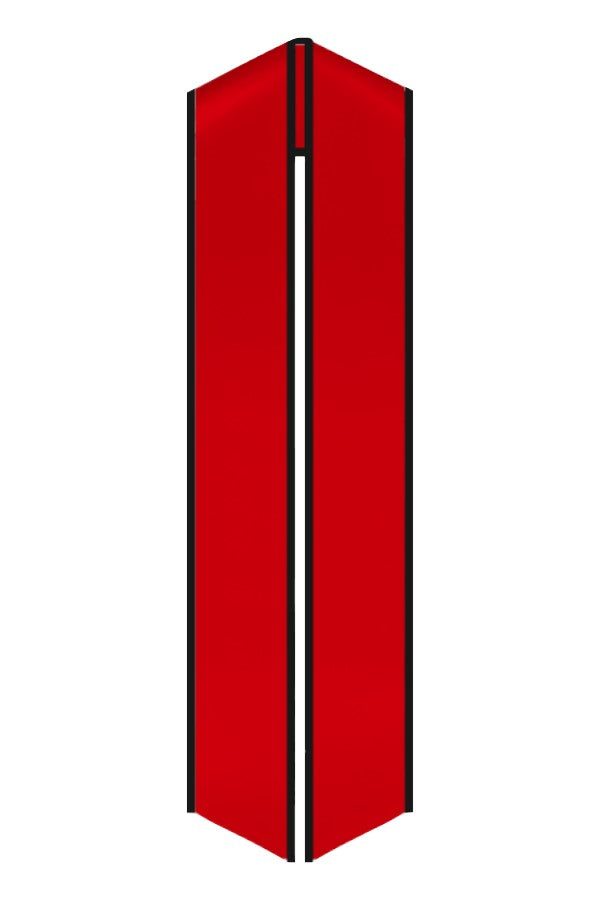 Red Graduation Stole with Black Trim