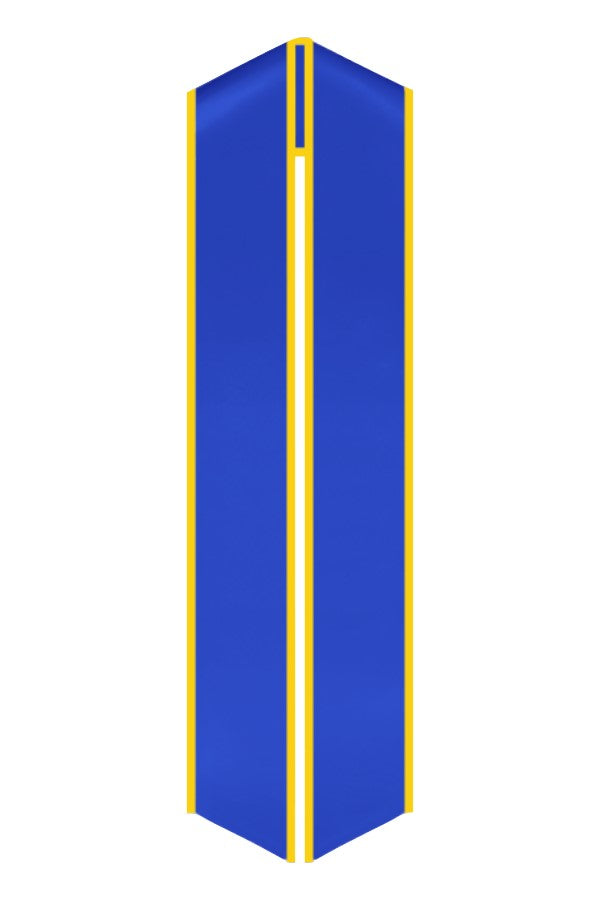 Royal Blue Graduation Stole with Gold Trim