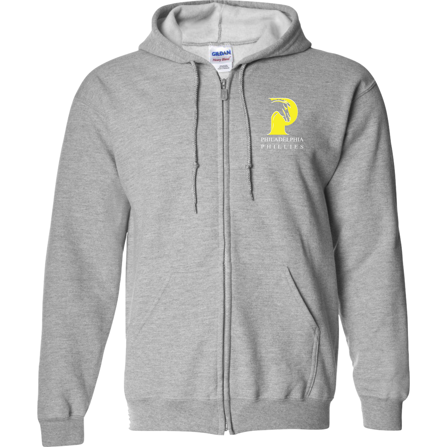 Sports Grey Embroidered zip-up with school logo and school name.