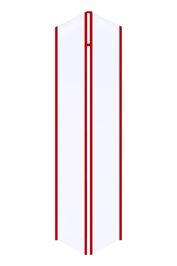 White Graduation Stole with Red Trim