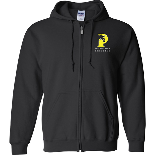 Black Embroidered zip-up with school logo and school name. 