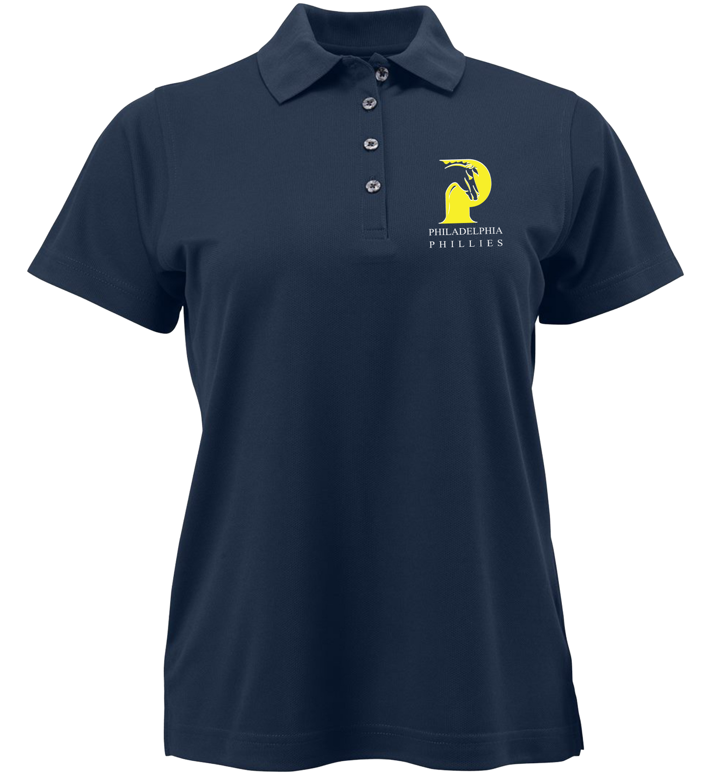 Navy Ladies’ polo embroidered with school logo and school name. 