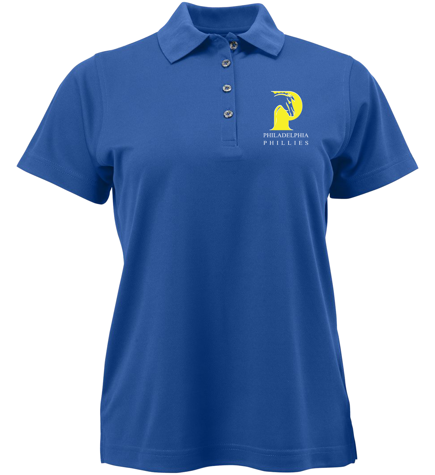 Royal Blue Ladies’ polo embroidered with school logo and school name. 